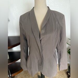 Eileen Fisher Ramie Silk Zip Up Jacket Blazer
